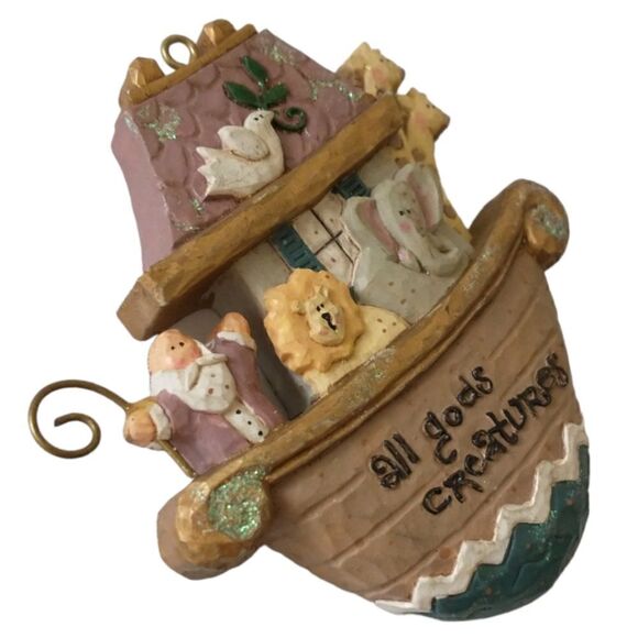 Noahs Ark Ornament Christmas Resin Animals Vintage Whimsical Bible Religious.‎ - Picture 3 of 15